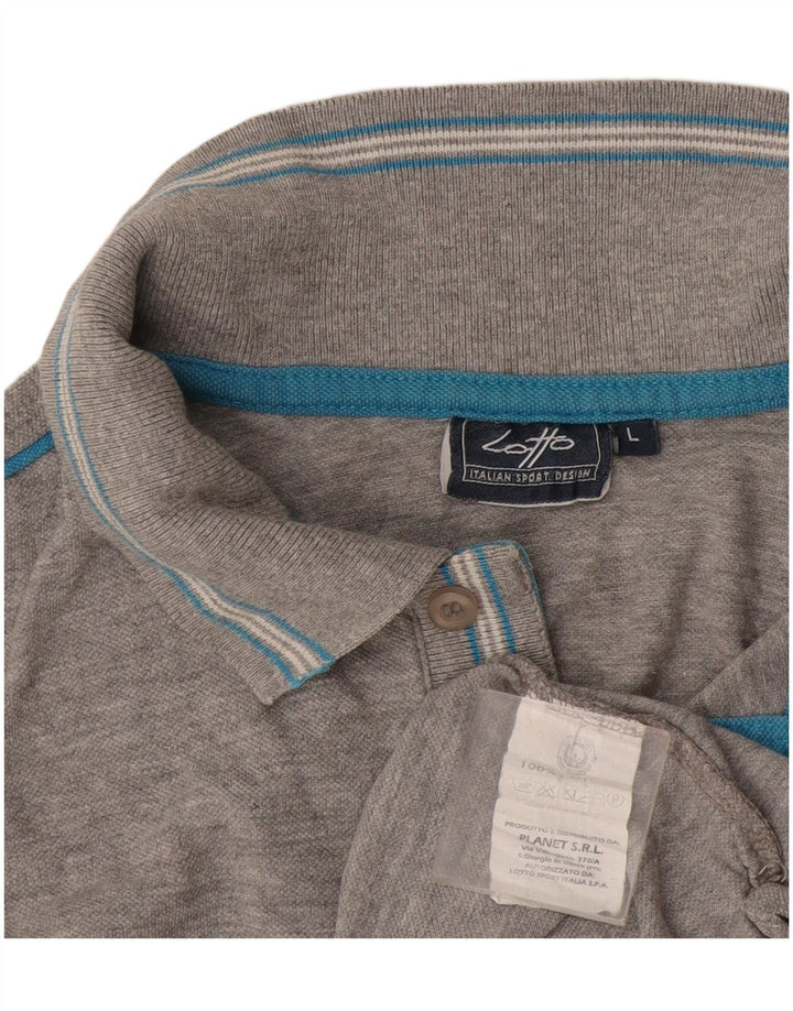 Tricou polo pentru bărbați Lotto, mare, gri, bumbac