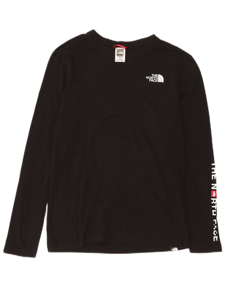 Top grafic pentru bărbați THE NORTH FACE cu mânecă lungă, bumbac negru mic