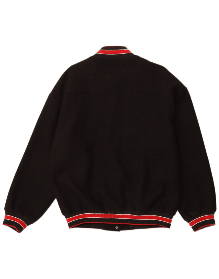 Jachetă vintage pentru bărbați cu grafică Varsity UK 38 Poliester mediu negru