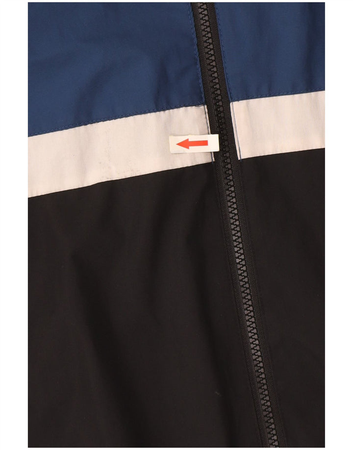 Jachetă de trening pentru bărbați Adidas cu glugă, albastru mediu, poliester color bloc