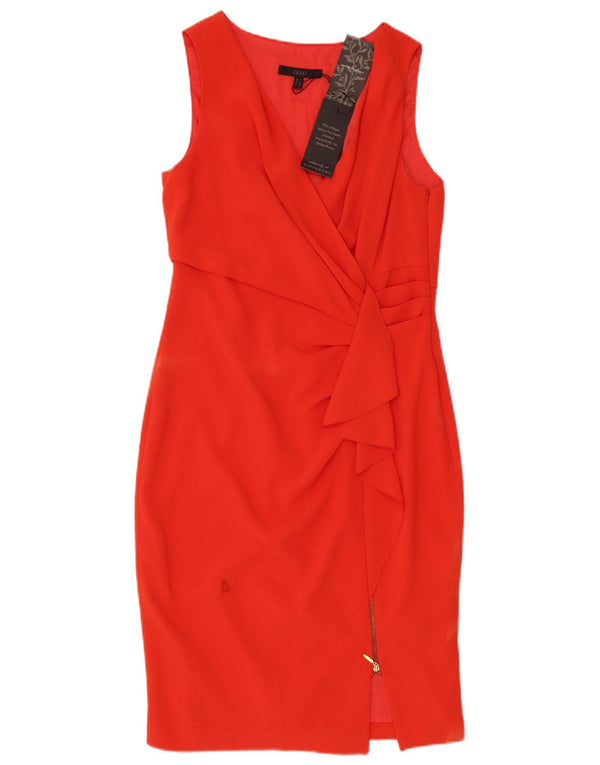 Rochie teacă fără mâneci pentru femei Coast UK 12 Triacetat roșu mediu