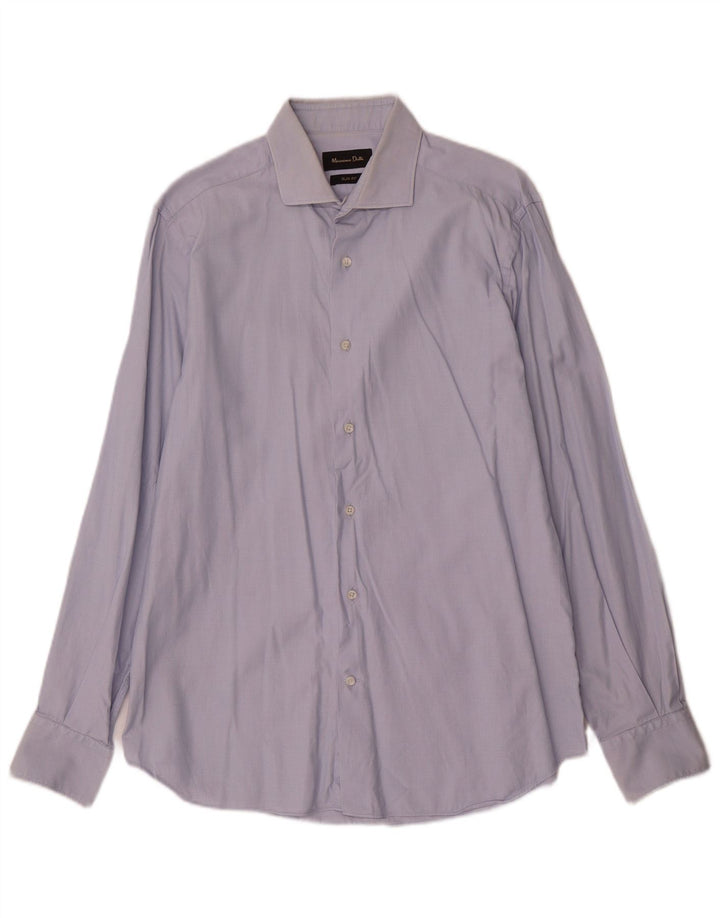 Cămașă Massimo Dutti Bărbați Slim Fit Mărimea 41 16 Mare Albastru
