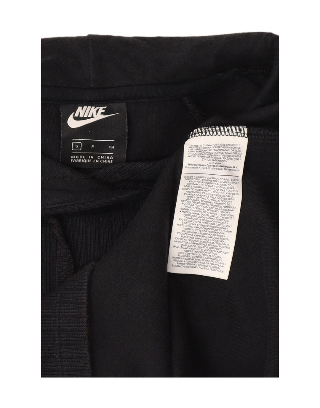 NIKE Womens Crop Jumper Sweater UK 10 Small Black Cotton Vintage Nike and Second-Hand Nike from Messina Hembry 