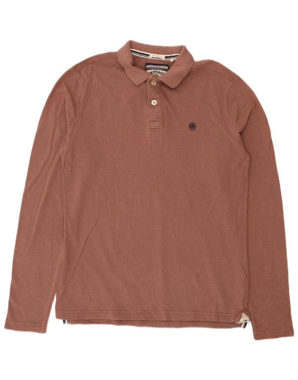 Tricou polo cu mânecă lungă pentru bărbați Fat Face, bumbac maro mediu