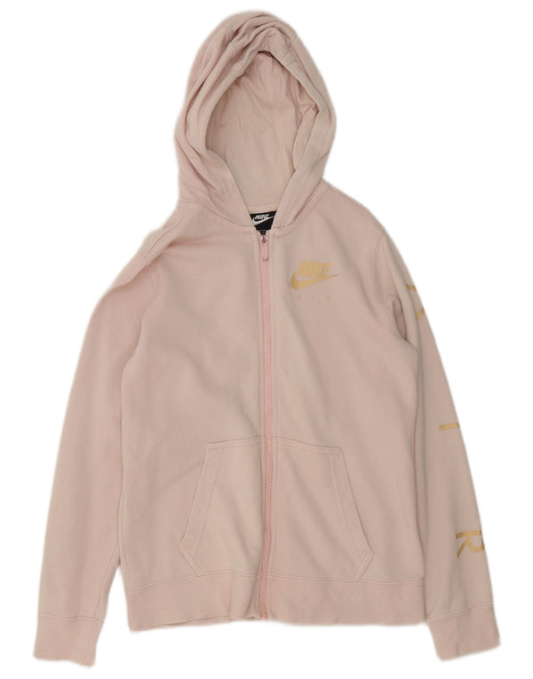 Pulover pentru fete Nike Graphic Zip Hoodie 12-13 ani mare bumbac roz