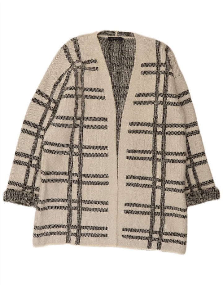 Pulover cardigan cu paragate pentru femei Marks & Spencer UK 16, cu carouri albe mari