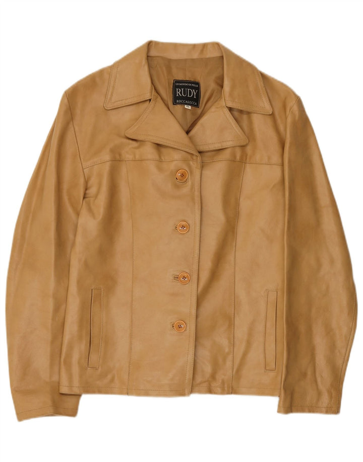Geaca de piele vintage pentru femei IT 44 Medium Beige Piele