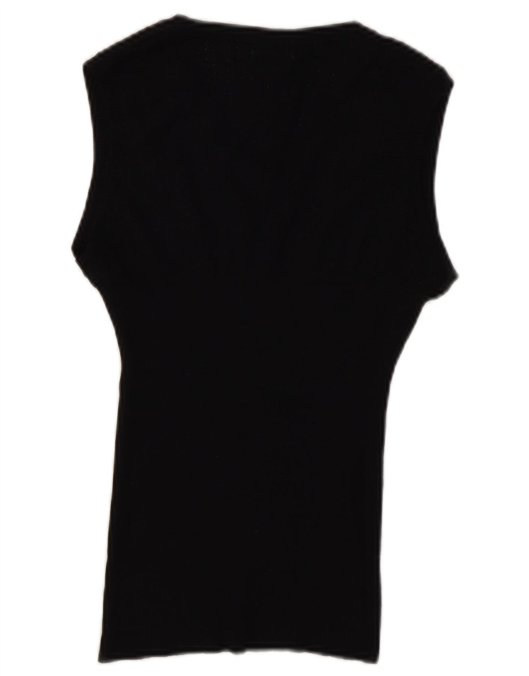 Benetton Womens Vest Tank Top UK 14 Lână mare neagră