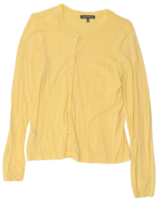 Pulover cardigan pentru femei Laura Ashley UK 12 Bumbac galben mediu