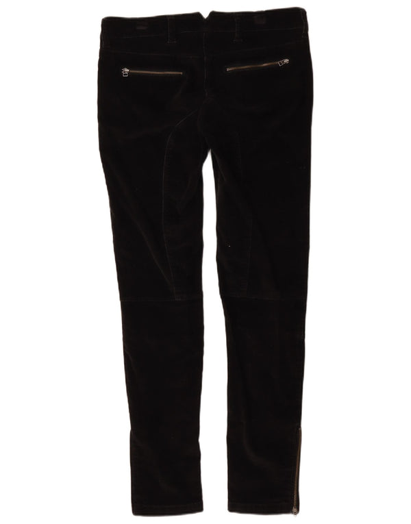 Massimo Dutti Pantaloni skinny din velur pentru femei L36 L29 bumbac negru