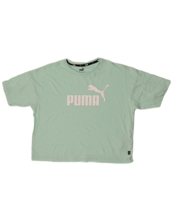 Tricou cu grafic supradimensionat pentru femei Puma, UK 10, bumbac turcoaz mic
