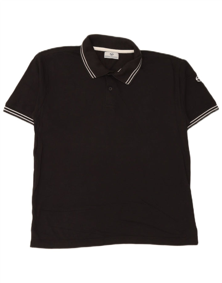 SERGIO TACCHINI Tricou polo pentru bărbați, bumbac negru mare