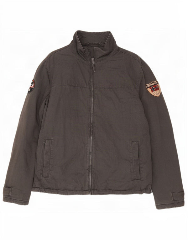 Jachetă Napapijri Geographic Bomber pentru bărbați UK 44 2XL bumbac gri