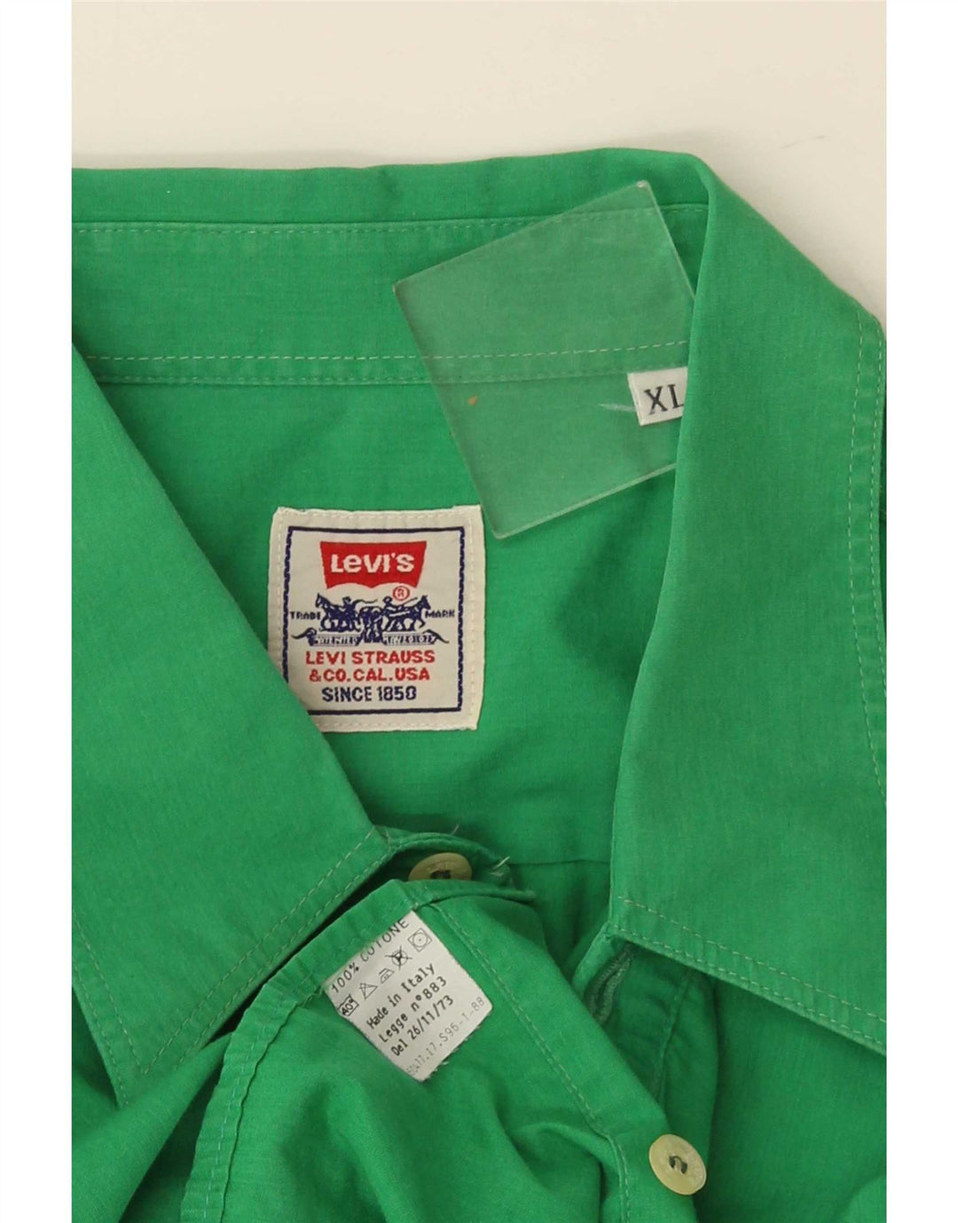 Cămașă cu mânecă scurtă Levi's pentru bărbați, bumbac verde XL