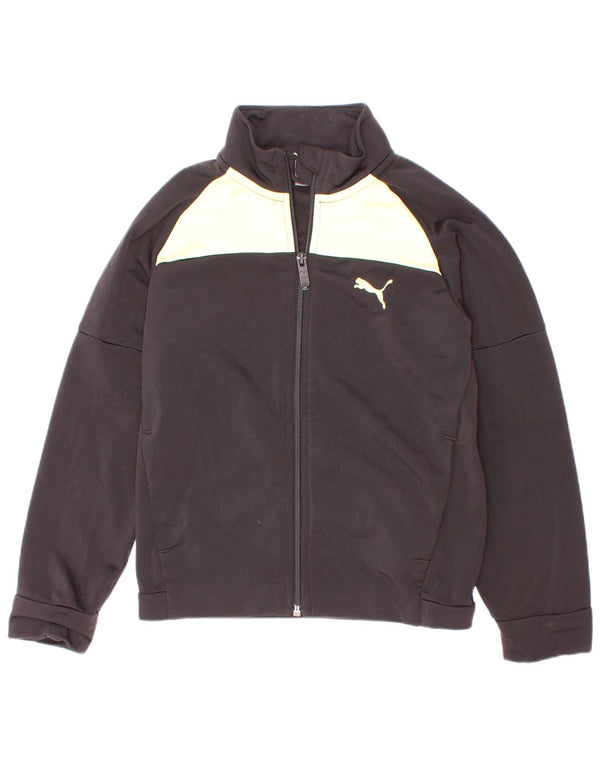 Jachetă de trening Puma pentru băieți 7-8 ani, negru, poliester color bloc