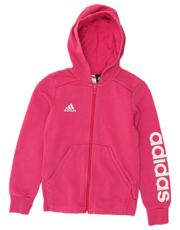 Adidas Fete Graphic Zip Hoodie Pulover 9-10 Ani Roz Bumbac