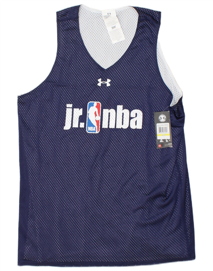 Top cu vestă grafică, NBA, cu formă lentă, pentru bărbați, UNDER ARMOUR, albastru bleumarin mediu