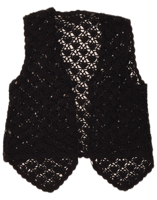 Top cardigan croșetat Premode pentru femei UK 12, bumbac mediu negru