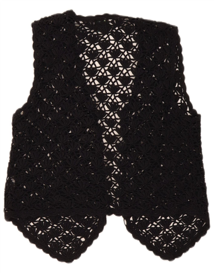 Top cardigan croșetat Premode pentru femei UK 12, bumbac mediu negru