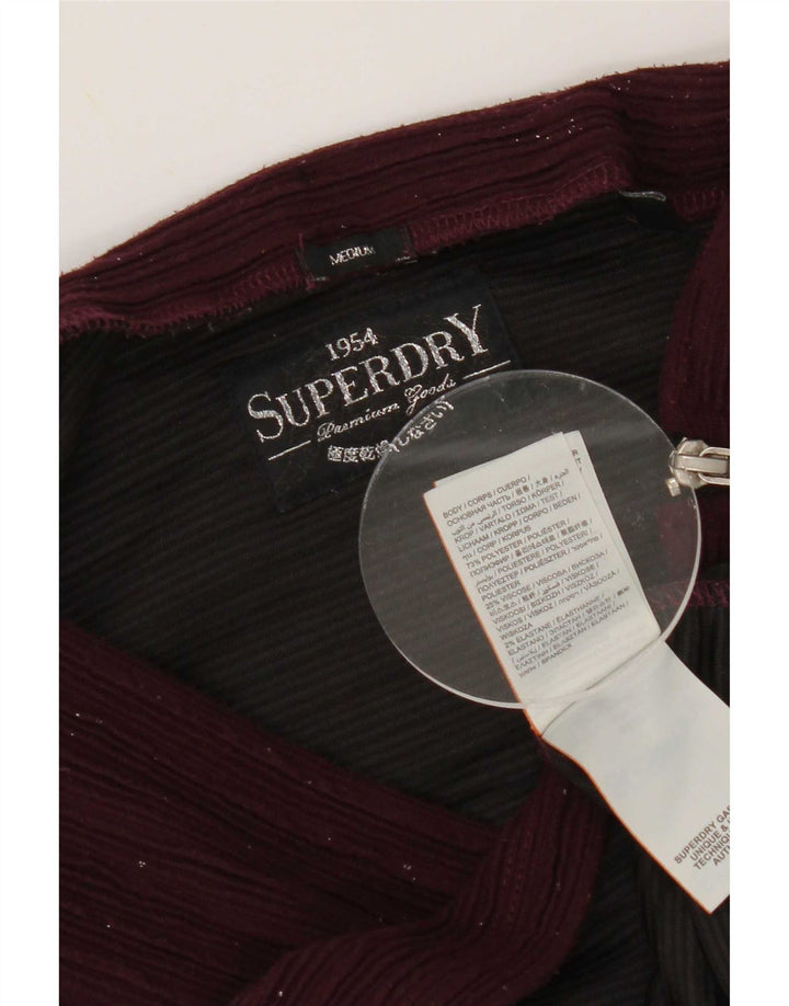 Fusta mini pentru femei Superdry Medium W30 Burgundy Flecked Poliester
