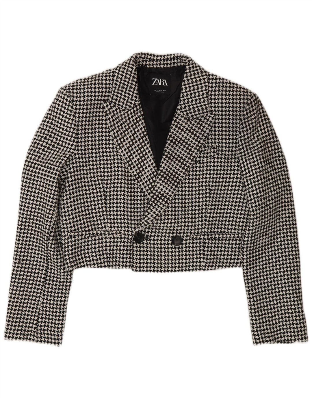 Jachetă bolero supradimensionată pentru femei Zara UK 10 mic, negru, picioare de găină