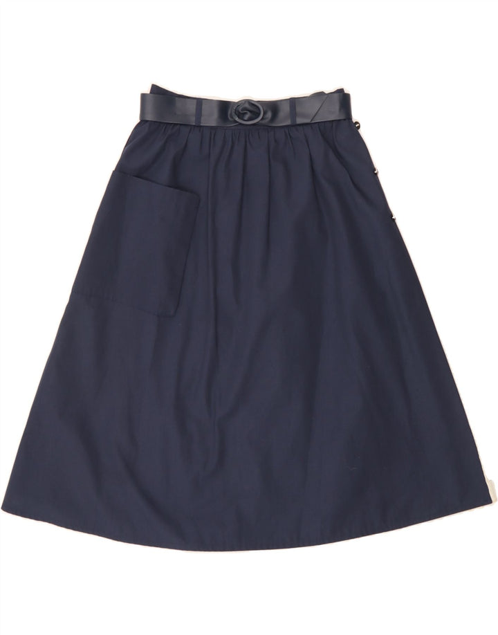 VINTAGE Womens A-Line Skirt W26 Small  Navy Blue Polyester Vintage Vintage and Second-Hand Vintage from Messina Hembry 