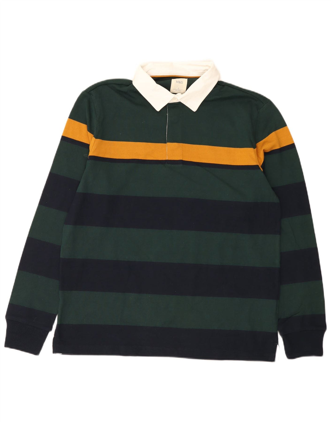 Tricou polo de rugby pentru bărbați Marks & Spencer, cu dungi mari, multicolore