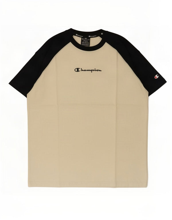 Tricou grafic pentru bărbați Champion Top mic din bumbac color bloc alb