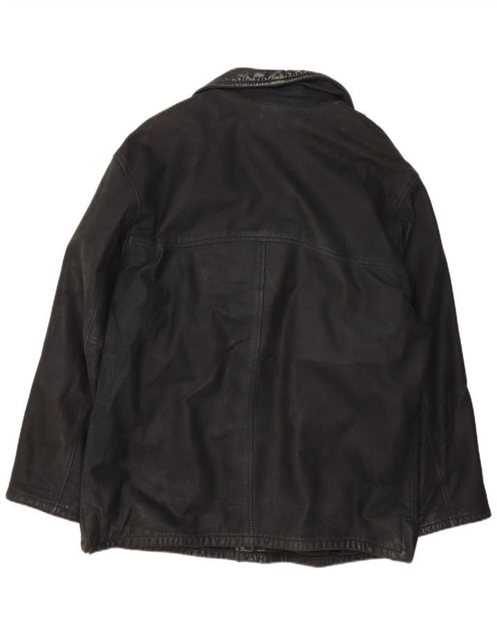 Jachetă de piele vintage pentru bărbați UK 42 XL din piele neagră