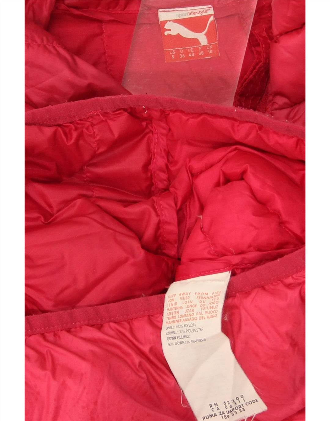 PUMA Womens Padded Jacket UK 10 Small  Pink Nylon