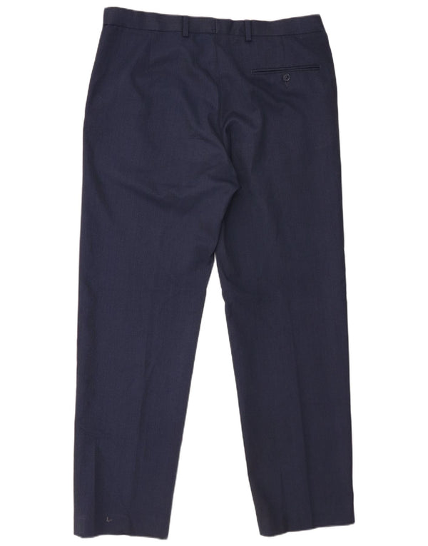 Pantaloni de costum obișnuiți, drepti, pentru bărbați, Marks & Spencer, L36 L31, bleumarin