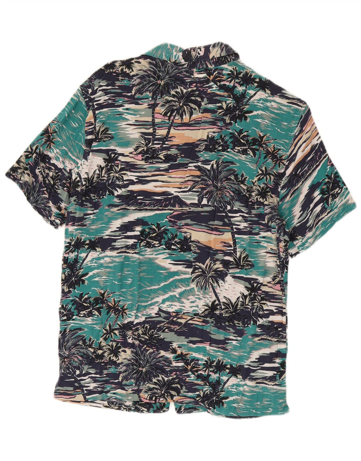 Cămașă hawaiană cu mânecă scurtă pentru bărbați Pull & Bear, viscoză medie, multicoloră