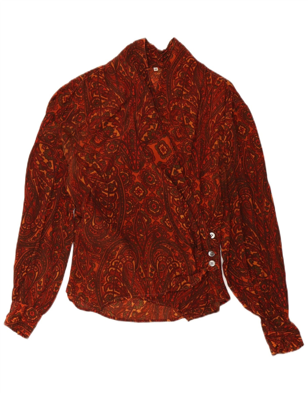 Bluză Cămașă Vintage Femei IT 44 Medium Burgundy Paisley