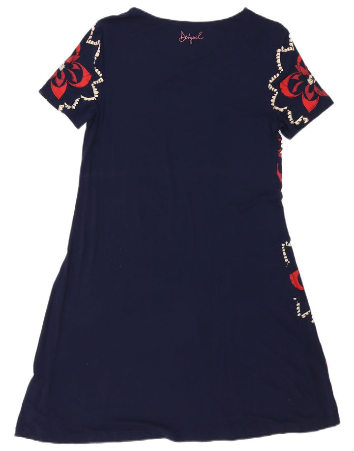 DESIGUAL Rochie A-Line Grafică pentru femei UK 10 Mic Bleumarin Floral