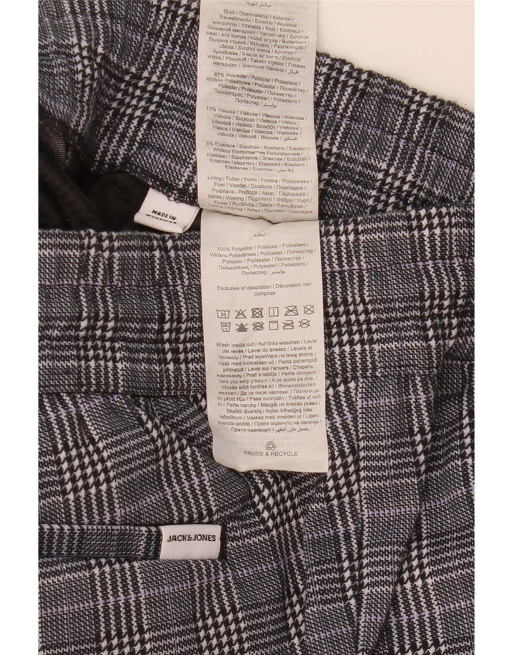 Pantaloni scurți chino Jack & Jones pentru bărbați, mici W29, poliester cu carouri gri