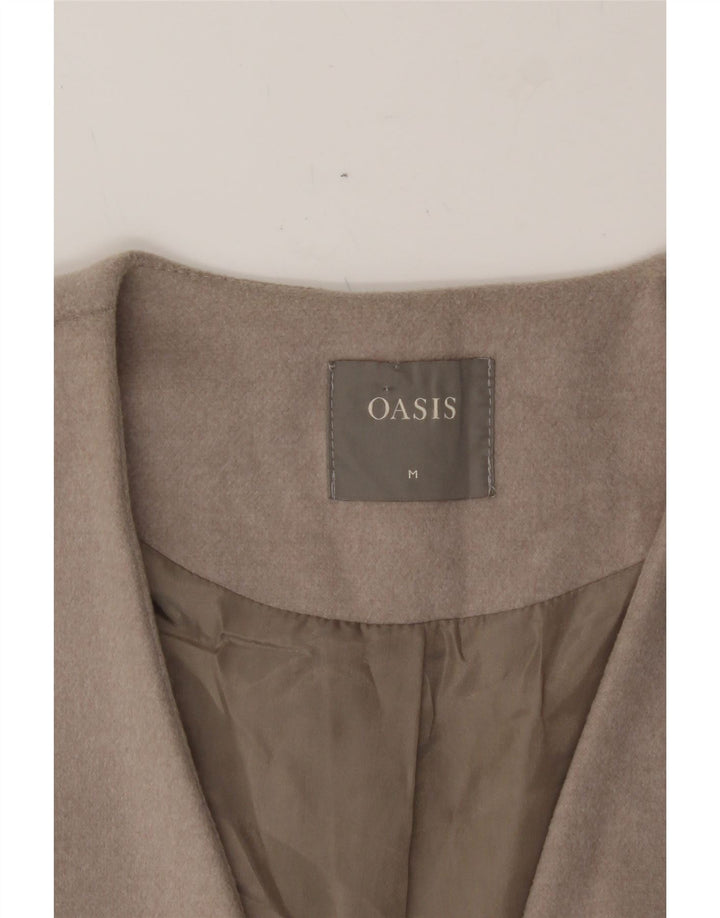 OASIS Womens Short Sleeve Overcoat UK 14 Medium Grey Polyester Vintage Oasis and Second-Hand Oasis from Messina Hembry 