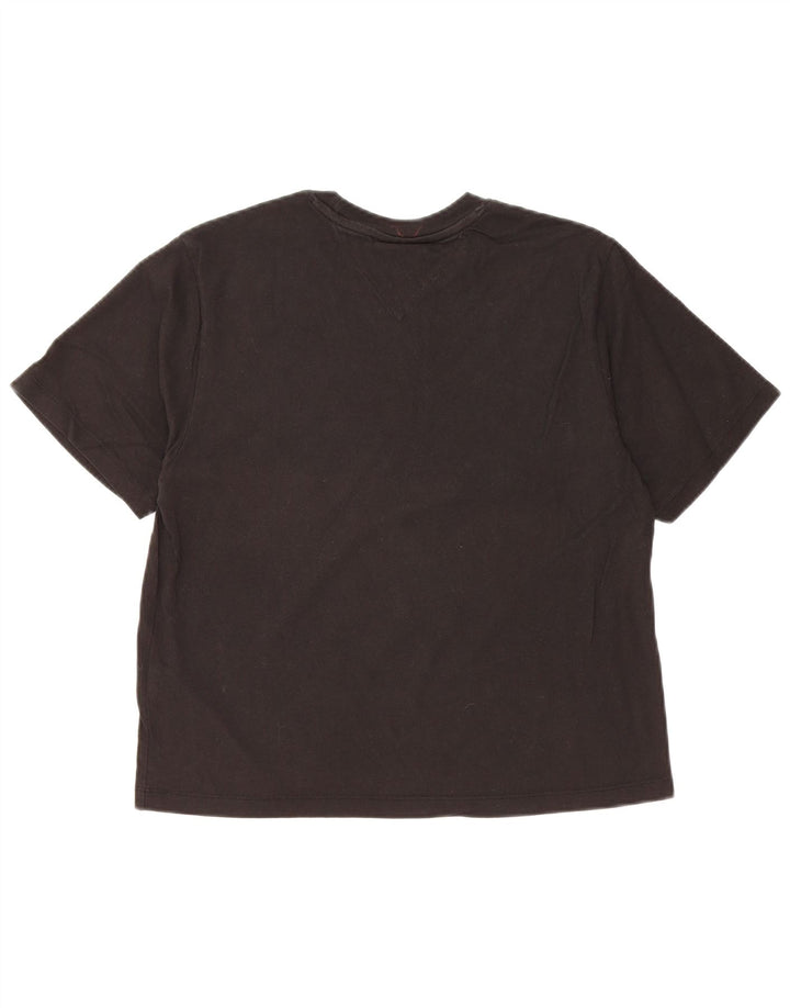 TOMMY HILFIGER Tricou cu grafic crop pentru femei Top UK 10 Bumbac negru mic