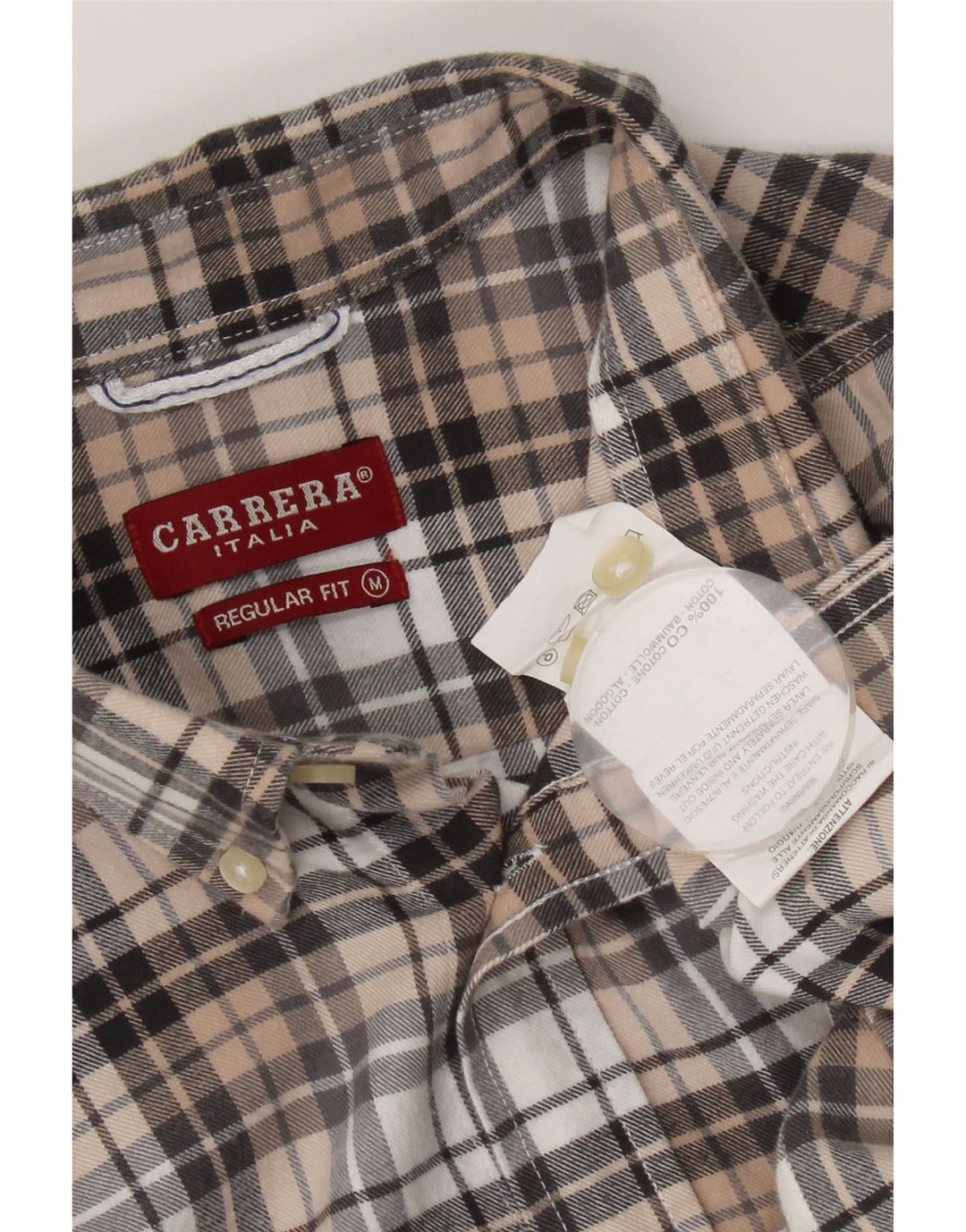 Cămașă de flanel pentru bărbați Carrera, cu ajustare normală, din bumbac cu carouri multicolore