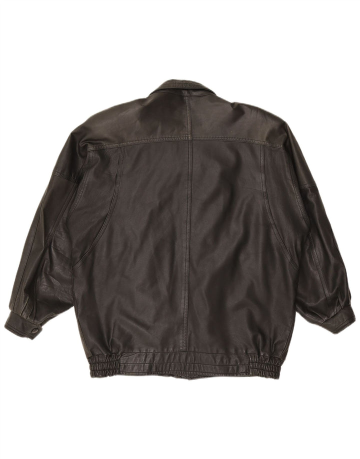 Jachetă de piele vintage pentru bărbați UK 42 XL neagră