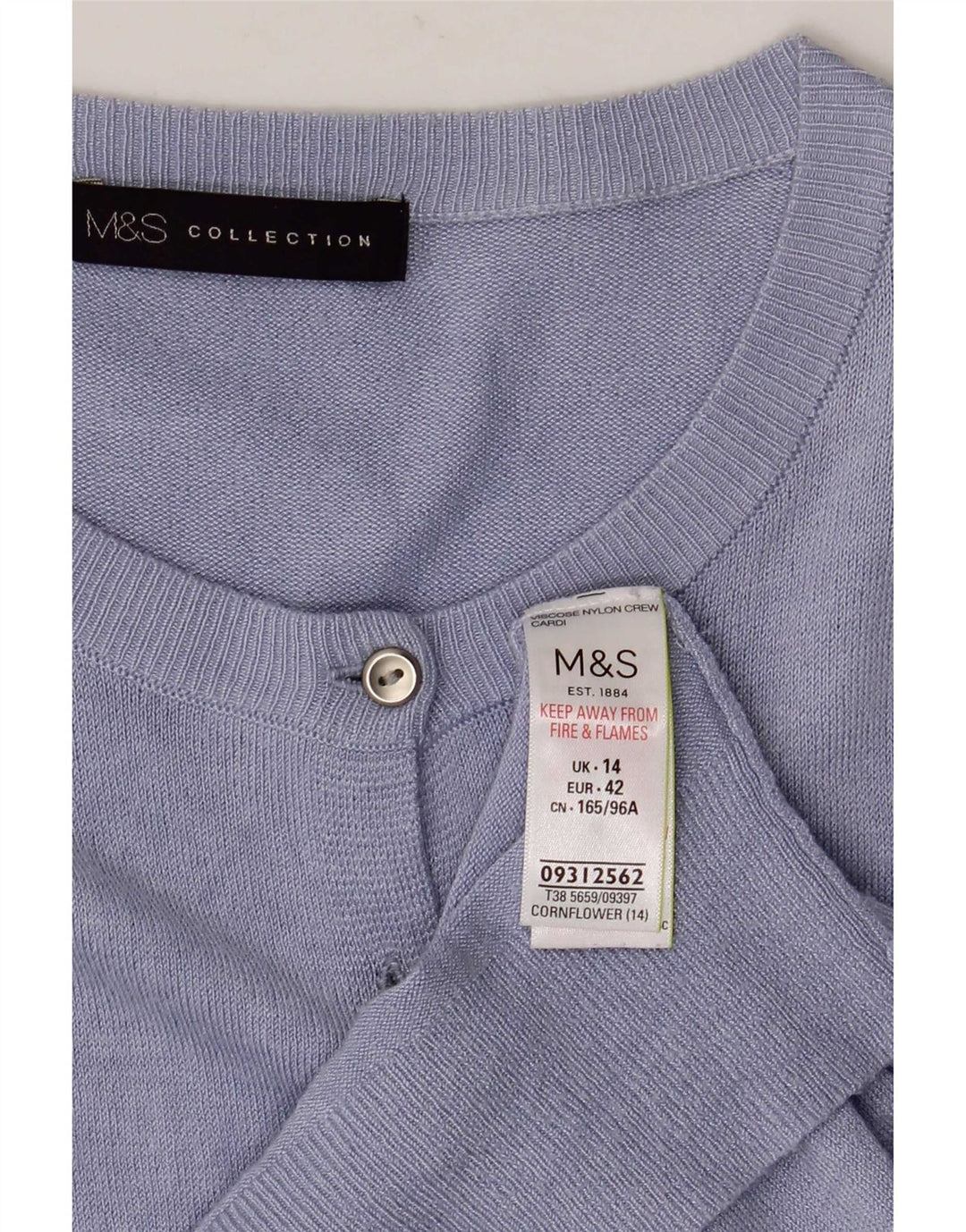 Pulover cardigan pentru femei Marks & Spencer UK 14, mare, albastru, viscoză