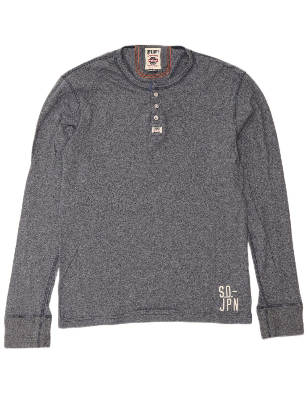 SUPERDRY Top pentru bărbați cu mânecă lungă XL bleumarin bumbac