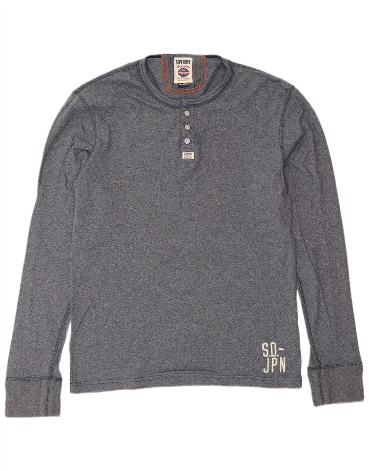 SUPERDRY Top pentru bărbați cu mânecă lungă XL bleumarin bumbac