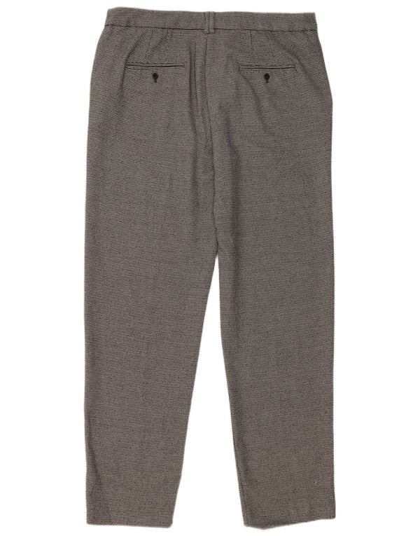 Pantaloni de costum pentru femei Marks & Spencer UK 14 Large W36 L31 Gri Geometric