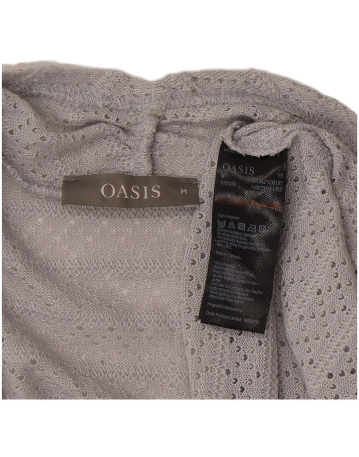 Oasis Womens Open Cardigan Top UK 12 Medium Gri Poliester