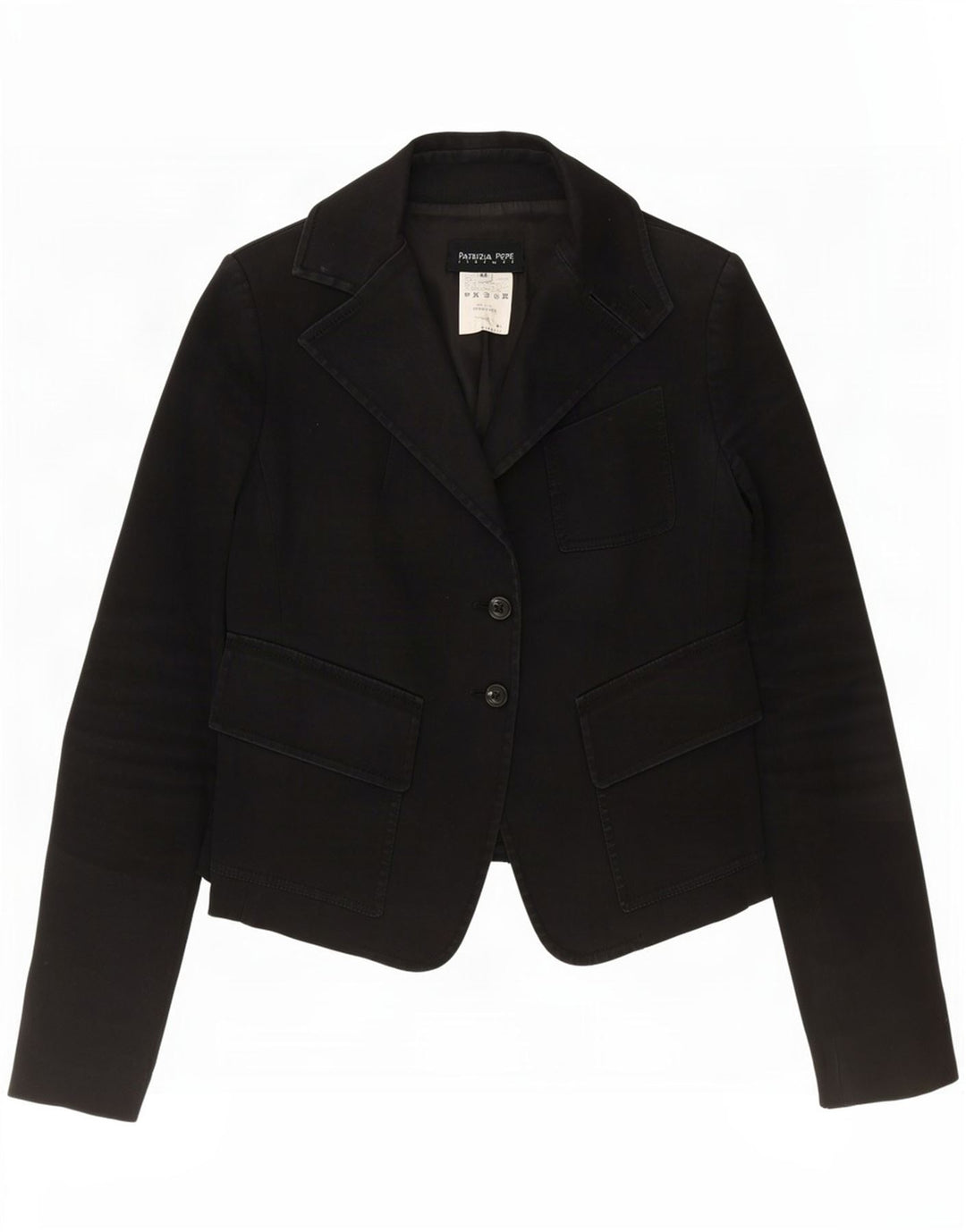 Patrizia Pepe Jachetă Blazer Femei 2 Nasturi IT 44 Bumbac Negru Mediu