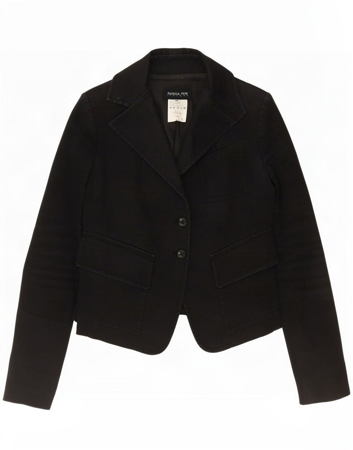 Patrizia Pepe Jachetă Blazer Femei 2 Nasturi IT 44 Bumbac Negru Mediu