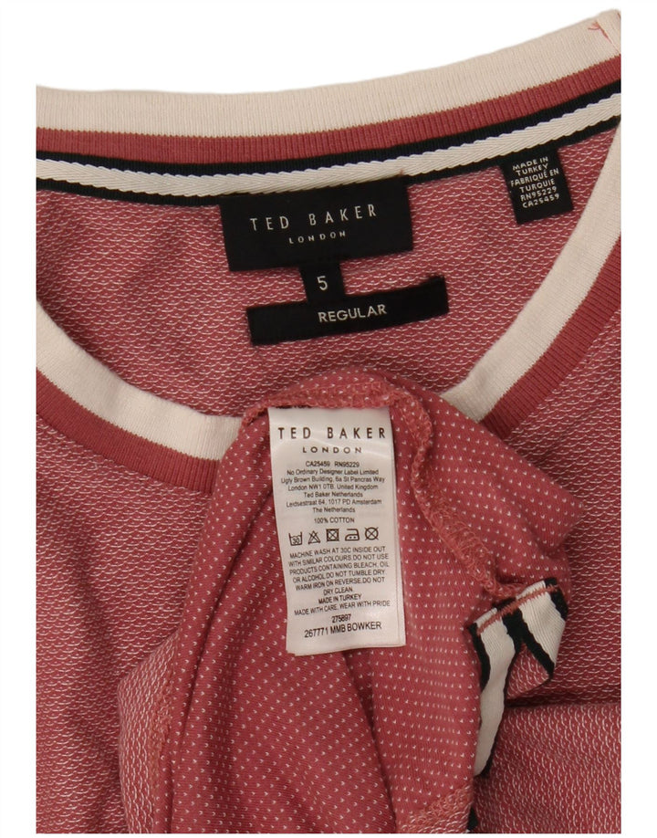 Tricou obișnuit pentru bărbați Ted Baker Mărimea top 5 XL Bumbac roz
