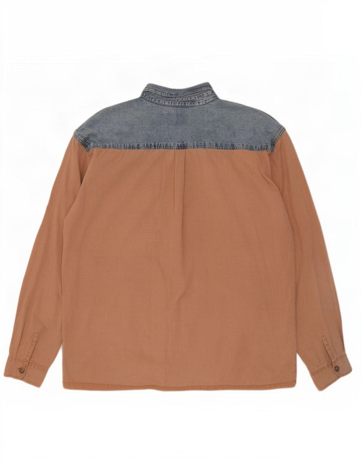 Cămașă de blugi pentru bărbați Jean Rive XL Albastru Colorblock