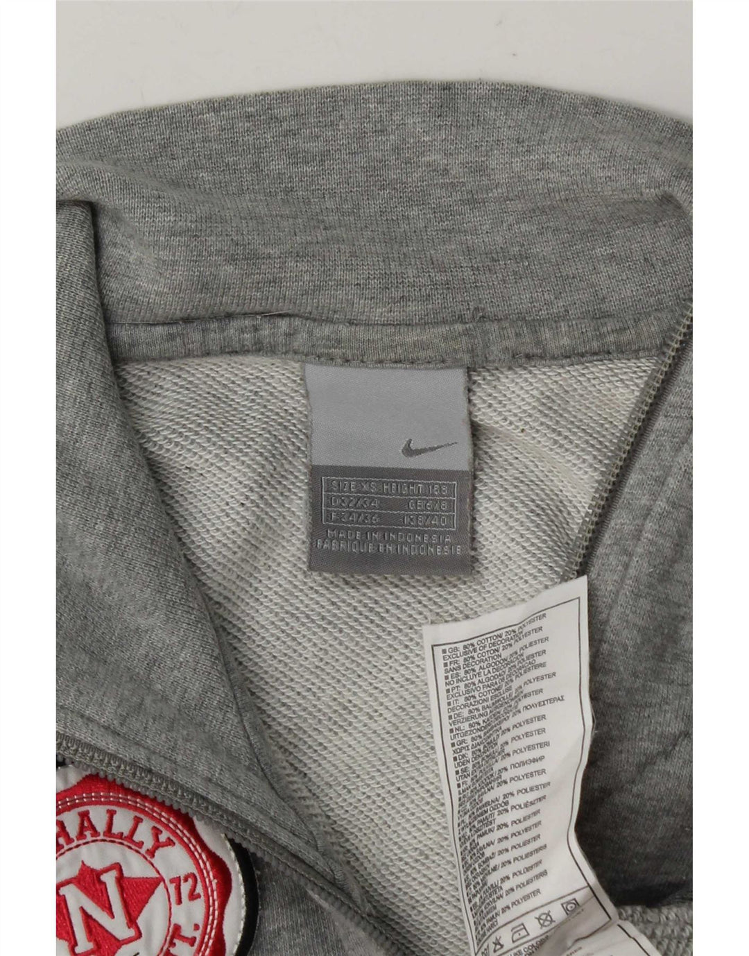 Jachetă de trening pentru femei Nike UK 6/8 XS bumbac gri