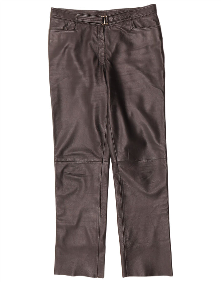 Maddox Pantaloni drepti din piele pentru femei IT 44 Medium W32 L32 Negru